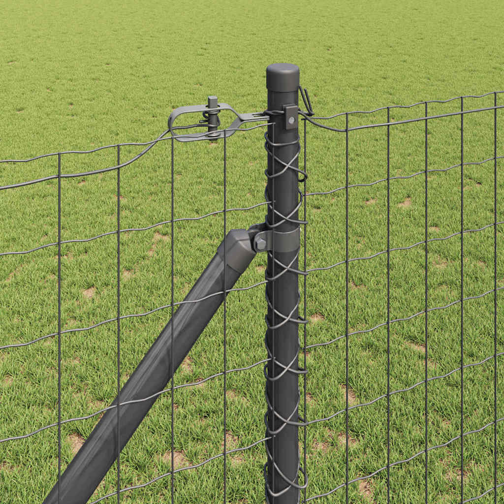 Ograda s postovima Siva 1,2 x 10 m Čelik i PVC