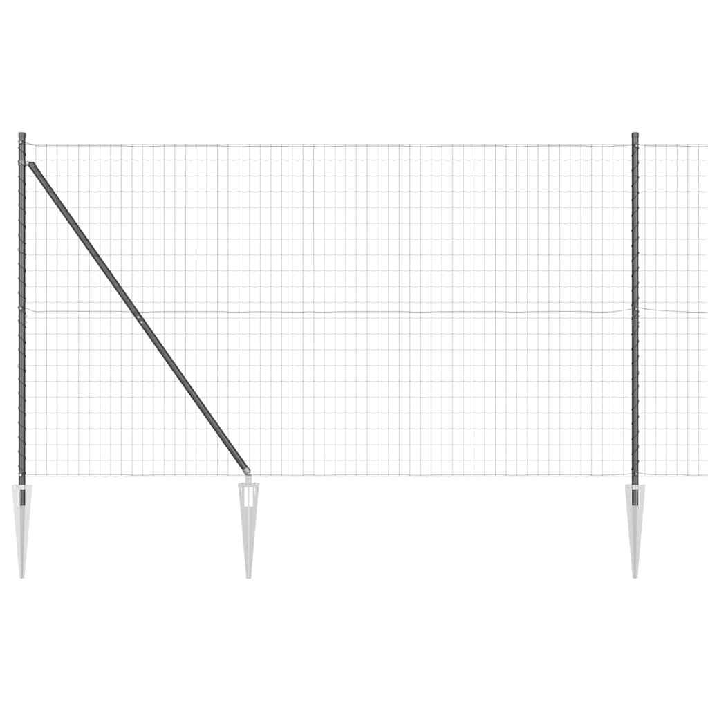 Ograda s postovima Siva 1,5 x 10 m Čelik i PVC
