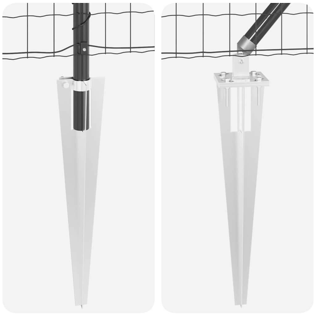 Ograda s postovima Siva 1,6 x 10 m Čelik i PVC