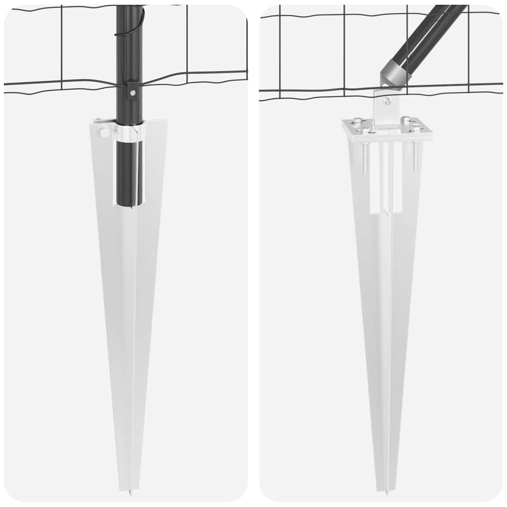 Ograda s postovima Siva 1 x 10 m Čelik i PVC