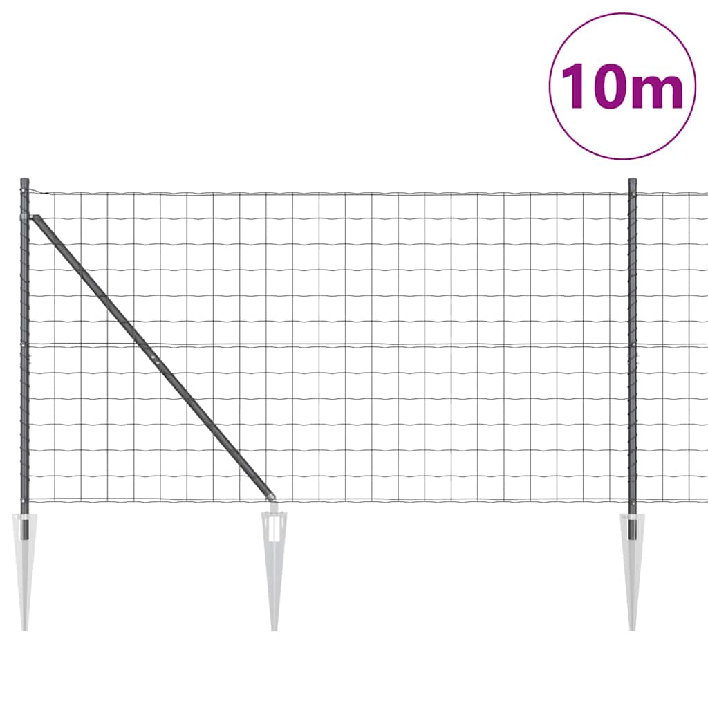 Ograda s postovima Siva 1,2 x 10 m Čelik