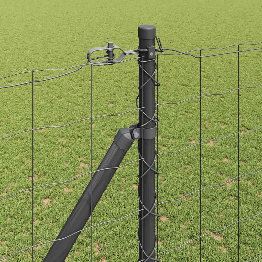 Ograda s postovima Siva 1,5 x 10 m Čelik