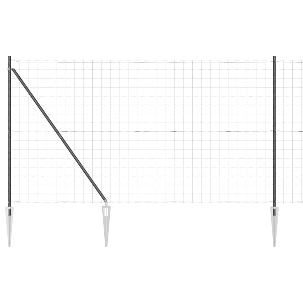 Ograda s postovima Siva 1,5 x 10 m Čelik