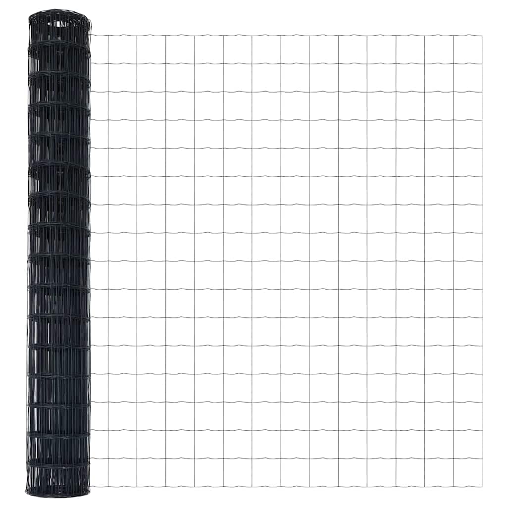 Ograda s postovima Siva 1,6 x 10 m Čelik i PVC