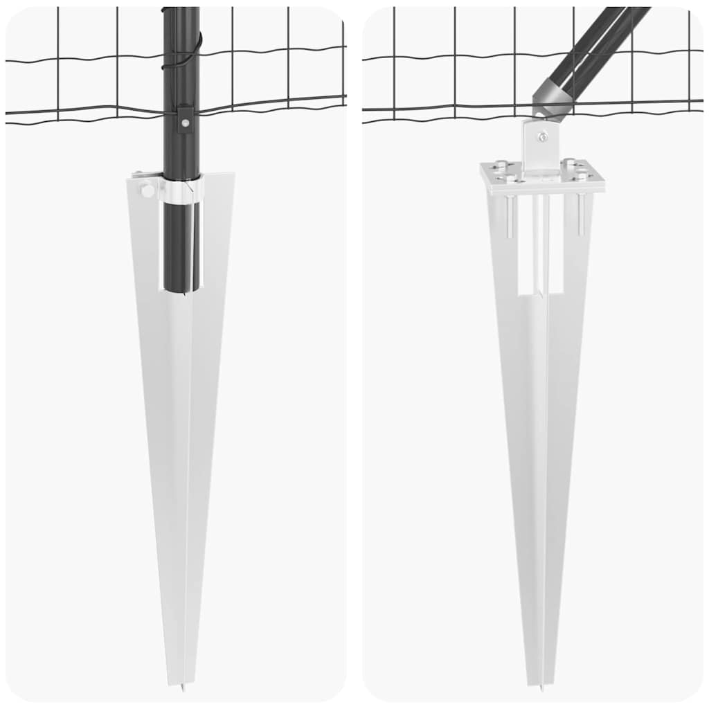Ograda s postovima Siva 0,8 x 25 m Čelik i PVC