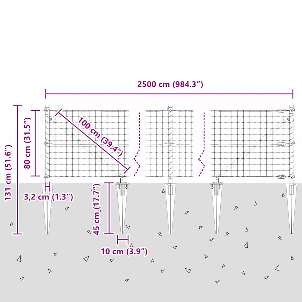Zavareno žičano ograđivanje s bodljama 25 x 0,8 m (Š x V)