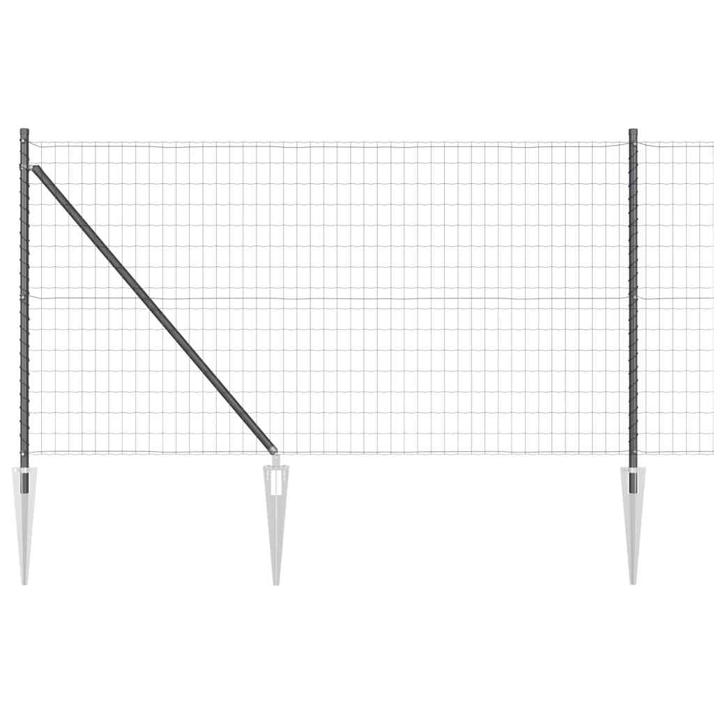 Ograda s postovima Siva 1 x 25 m Čelik i PVC