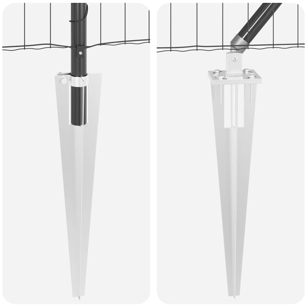 Ograda s postovima Siva 0,6 x 25 m Čelik i PVC
