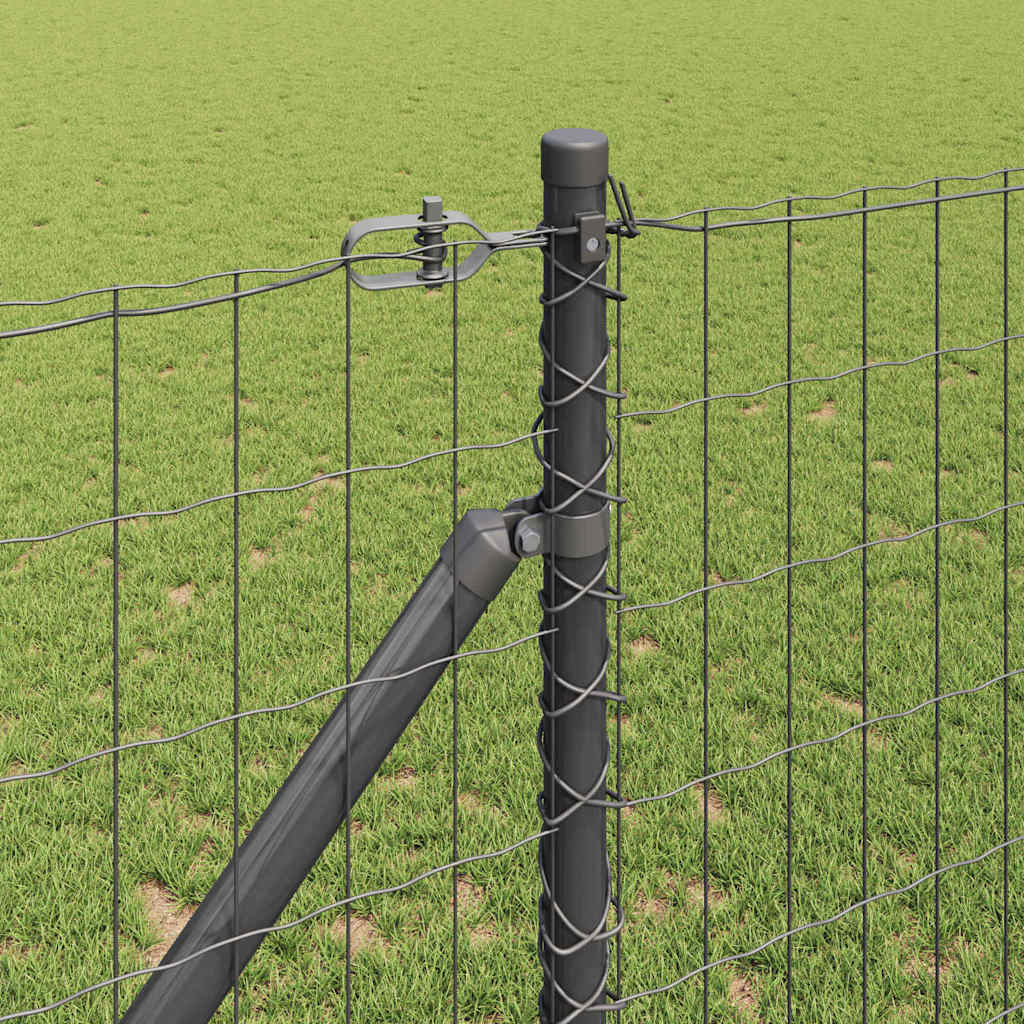 Ograda s postovima Siva 1,2 x 25 m Čelik i PVC