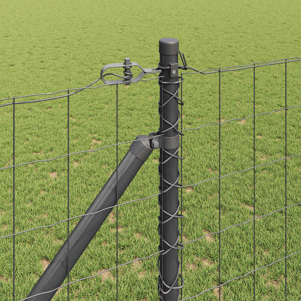 Ograda s postovima Siva 1,2 x 25 m Čelik i PVC