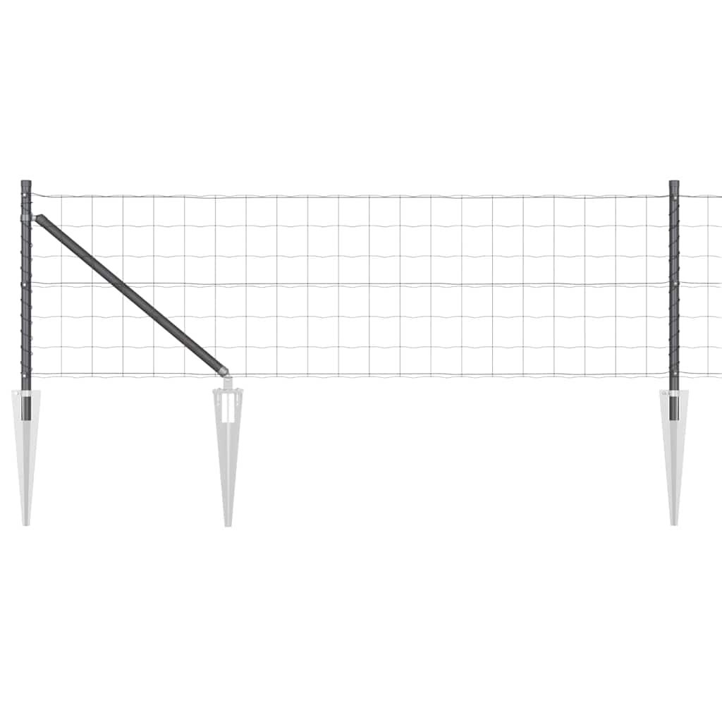 Ograda s postovima Siva 0,6 x 50 m Čelik i PVC