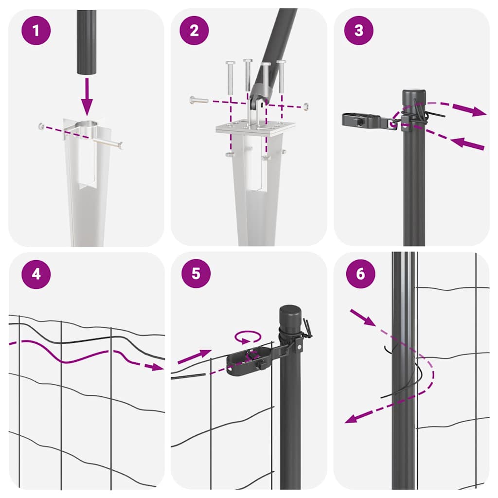 Ograda s postovima Siva 1,5 x 10 m Čelik