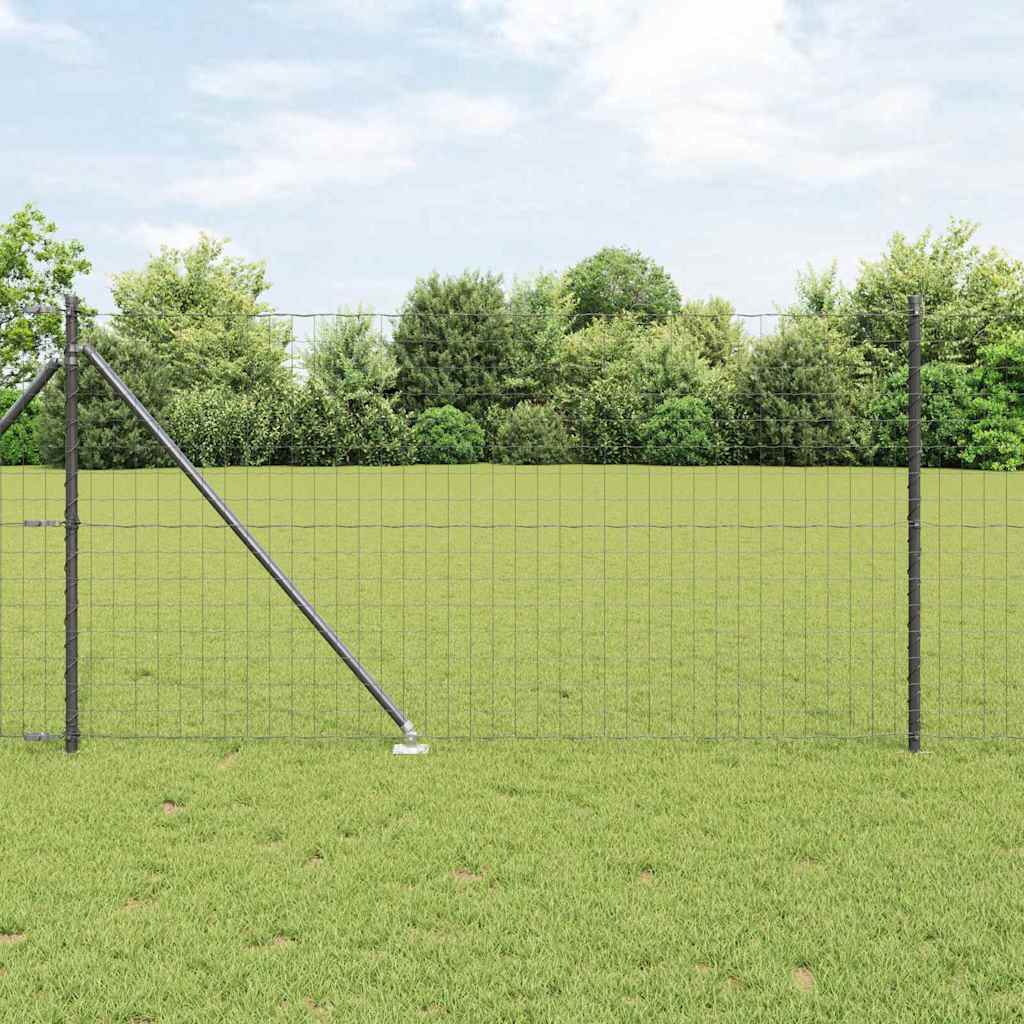 Ograda s postovima Siva 1 x 25 m Čelik