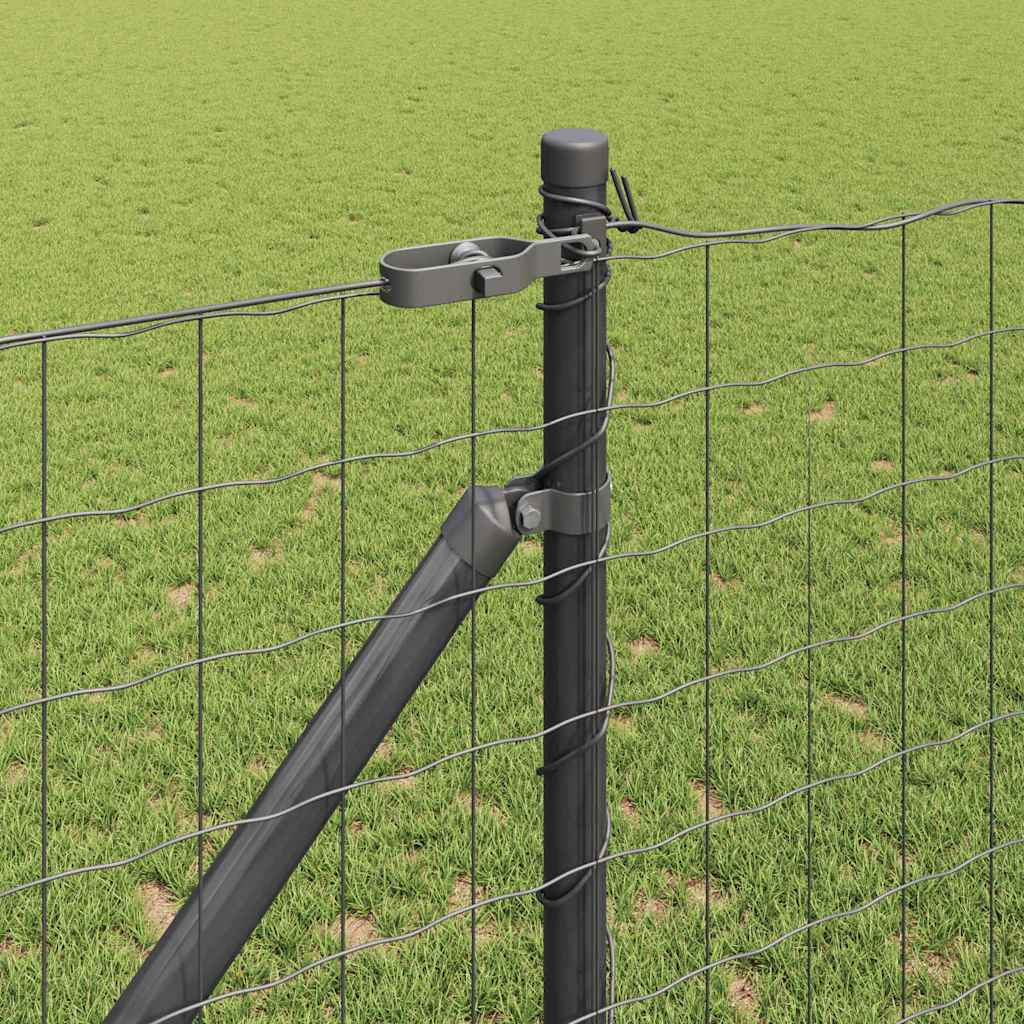 Ograda s postovima Siva 1,2 x 25 m Čelik
