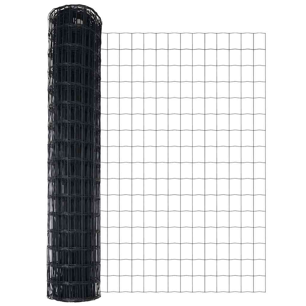 Ograda s postovima Siva 1,2 x 25 m Čelik