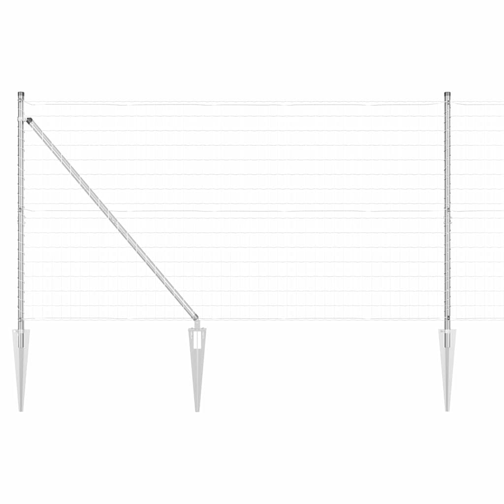 Ograda s postovima Srebrno 1,2 x 10 m Čelik