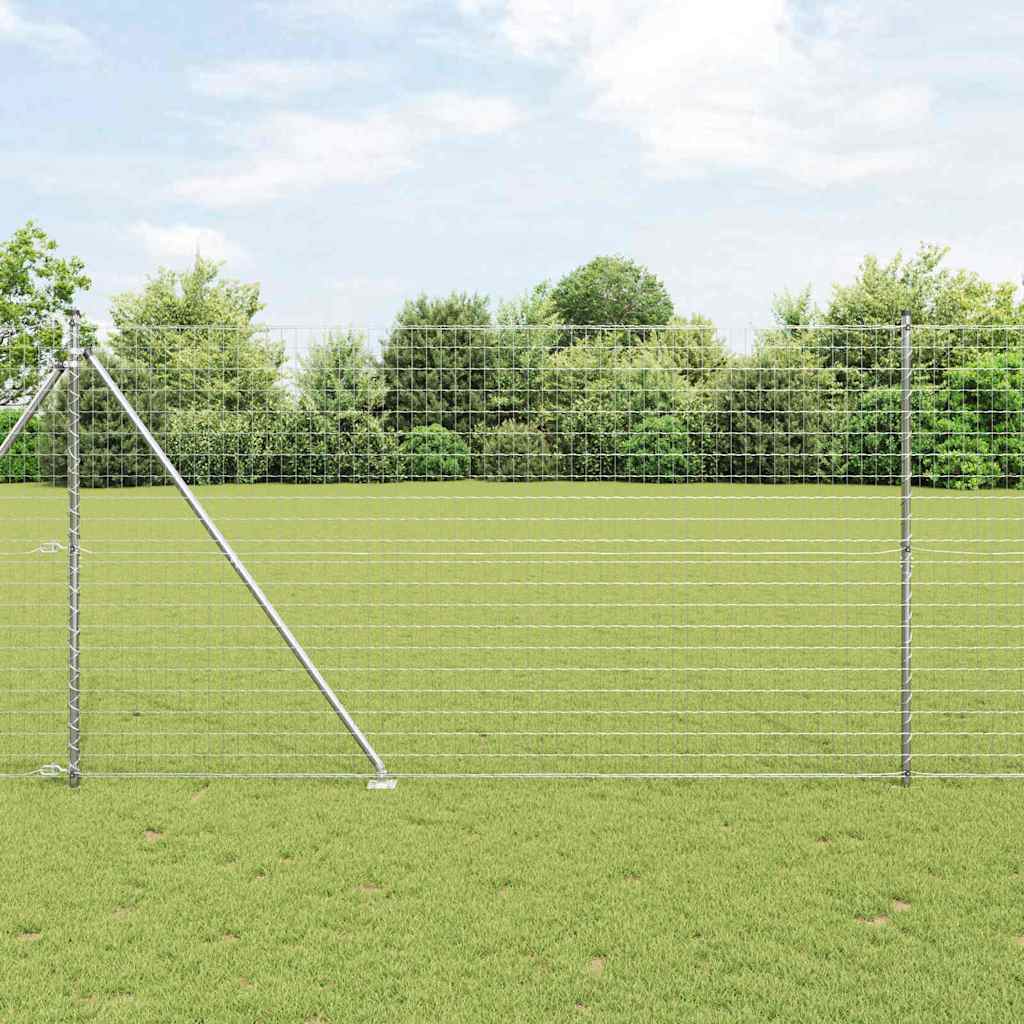 Ograda s postovima Srebrno 1,6 x 10 m Čelik
