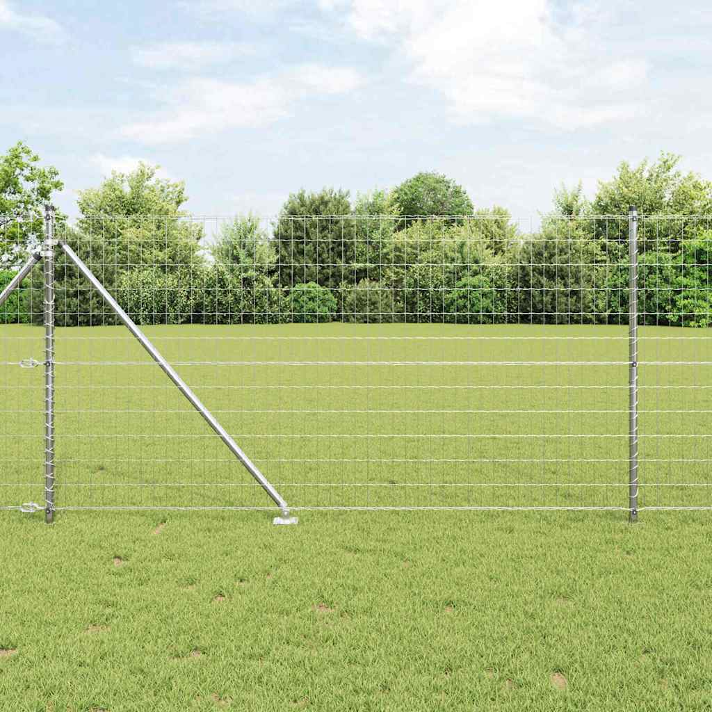 Ograda s postovima Srebrno 1 x 10 m Čelik