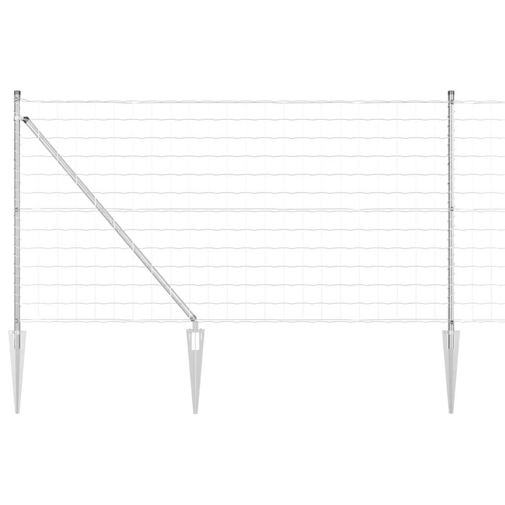 Ograda s postovima Srebrno 1 x 10 m Čelik