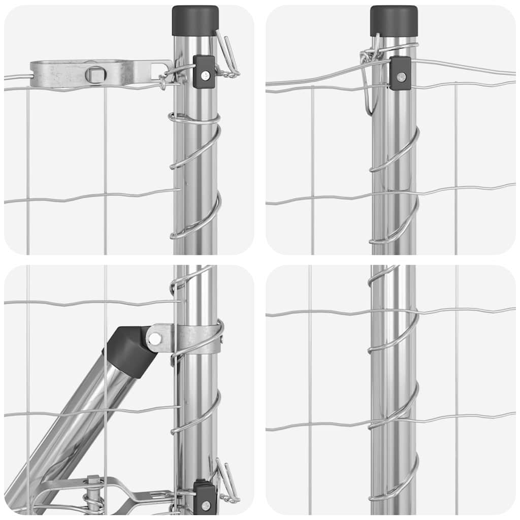 Ograda s postovima Srebrno 1 x 25 m Čelik