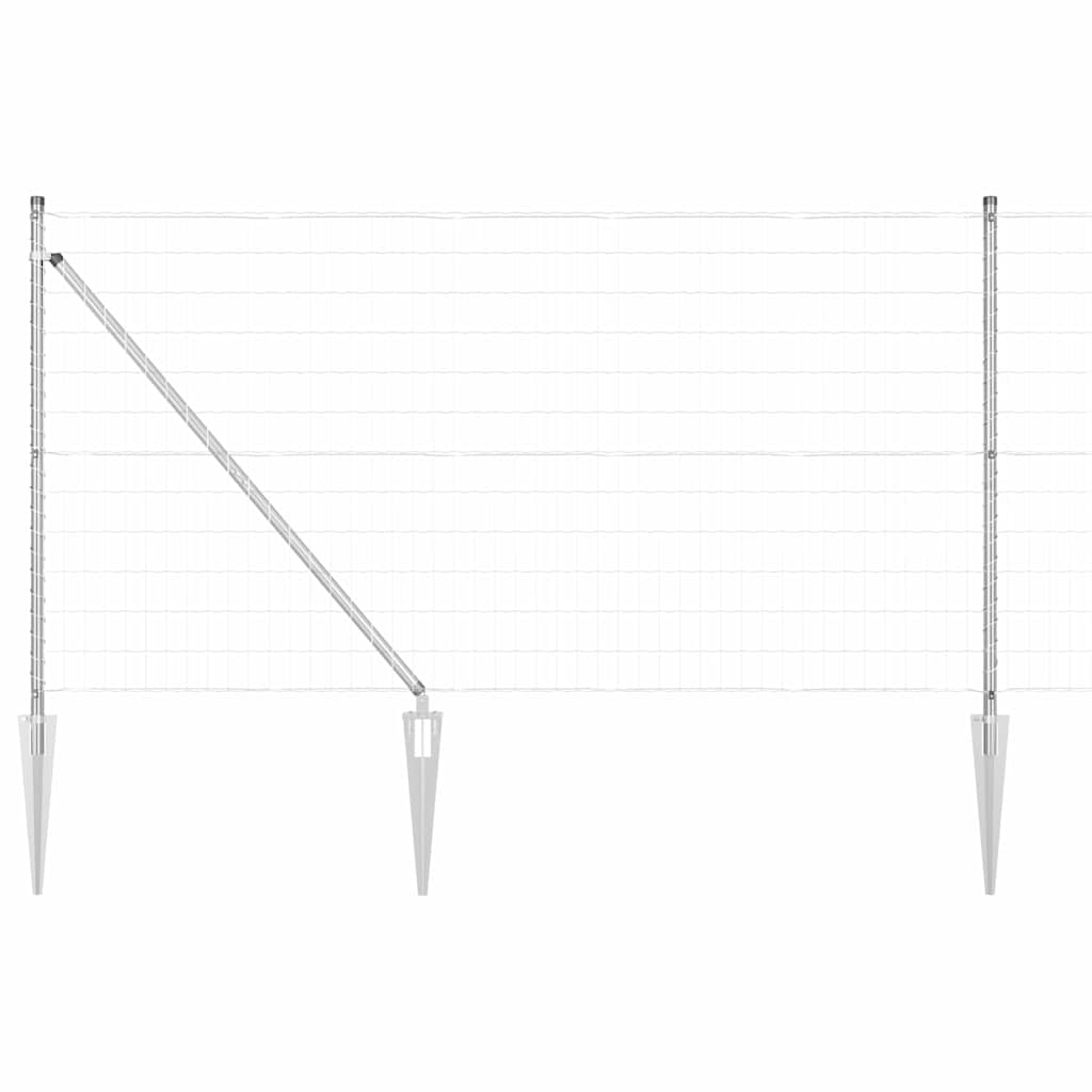 Ograda s postovima Srebrno 1 x 25 m Čelik