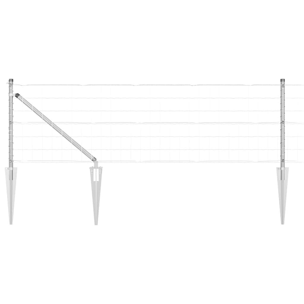 Ograda s postovima Srebrno 0,8 x 25 m Čelik