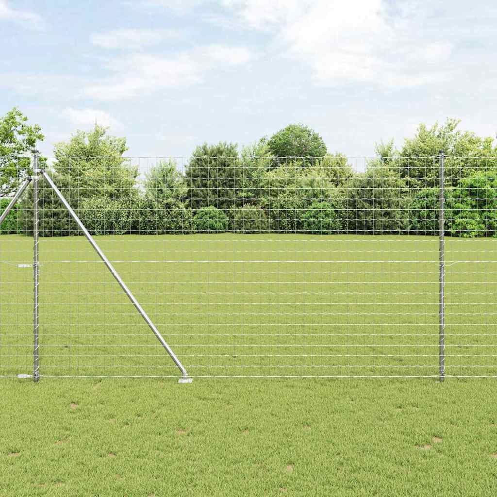 Ograda s postovima Srebrno 1,6 x 10 m Čelik