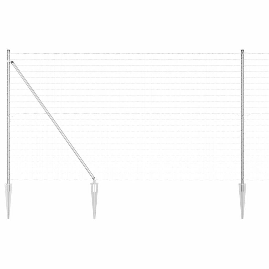 Ograda s postovima Srebrno 1,6 x 10 m Čelik