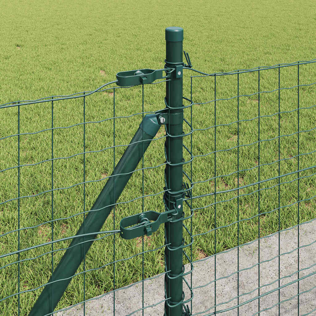 Ograda s postovima Zelena 0,4 x 10 m Čelik i PVC