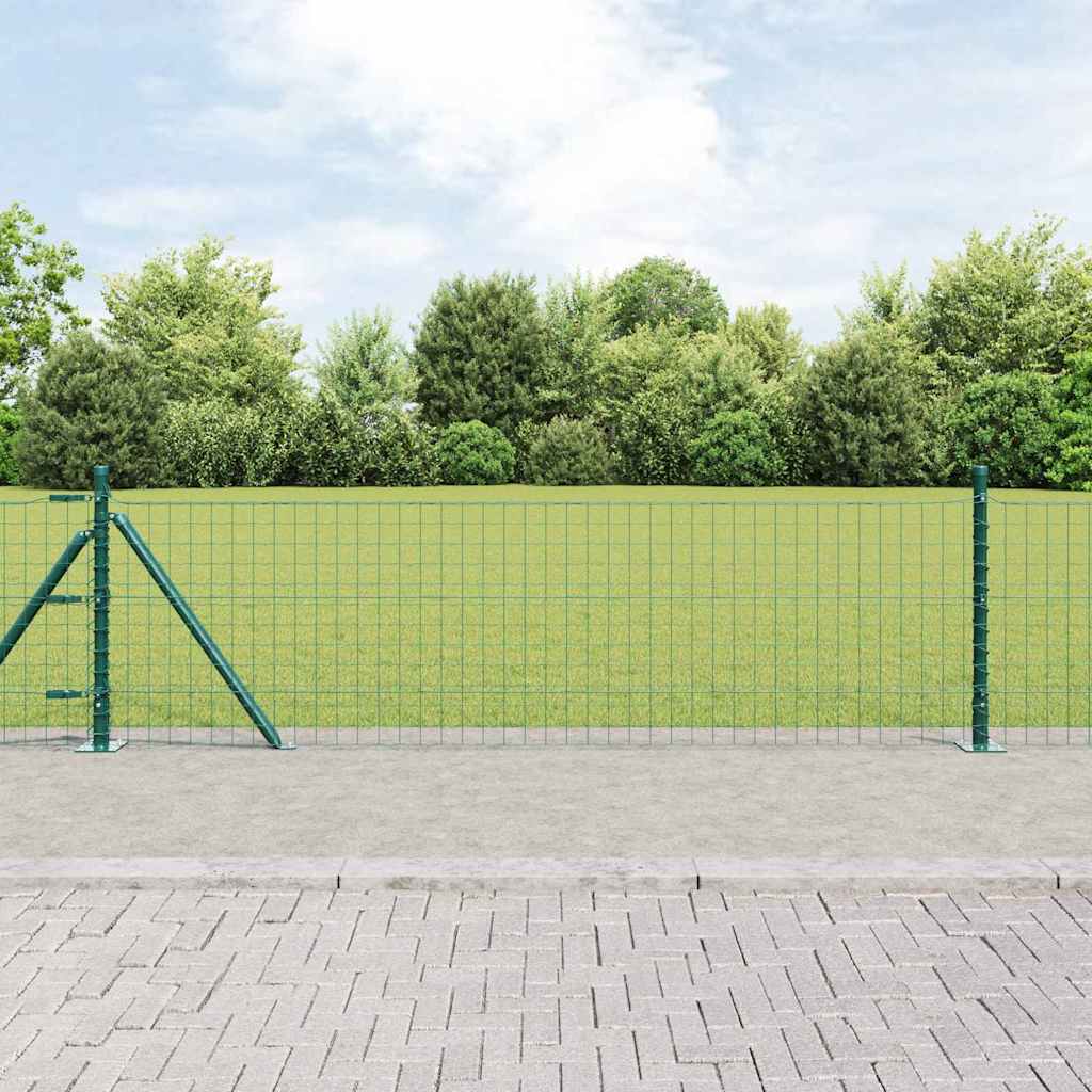 Ograda s postovima Zelena 0,4 x 10 m Čelik i PVC