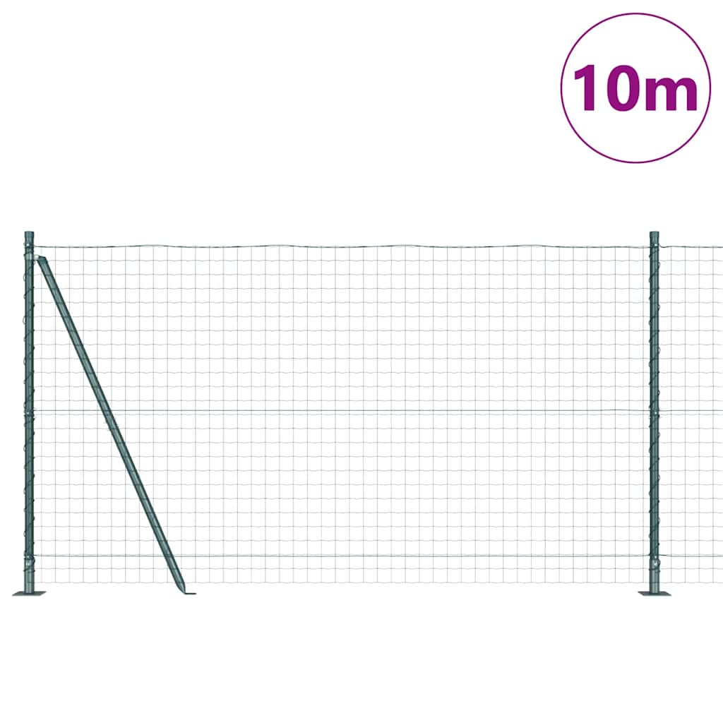 Ograda s stupovima Zelena 1.2 x 10 m Čelik