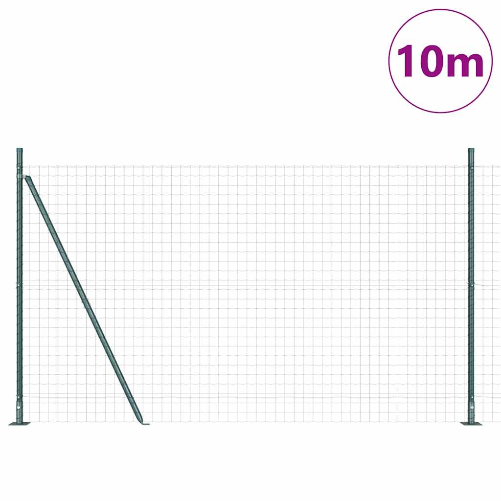 Ograda s stupovima Zelena 1.6 x 10 m Čelik