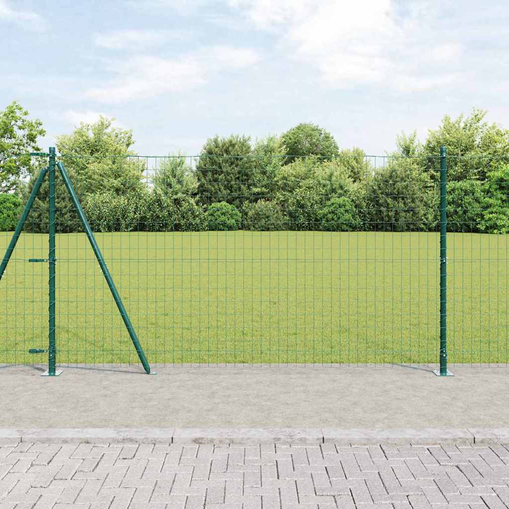 Ograda s postovima Zelena 1,2 x 10 m Čelik i PVC