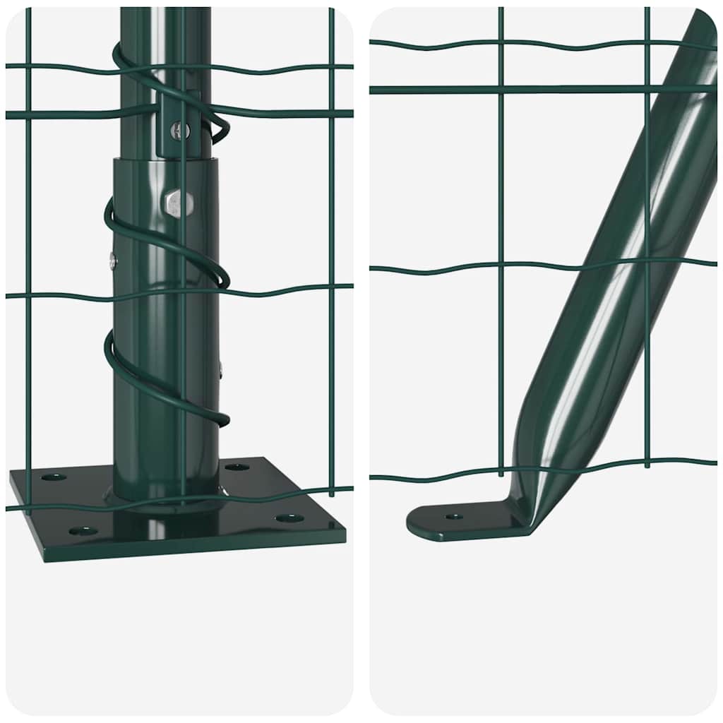 Ograda s postovima Zelena 1,4 x 10 m Čelik i PVC