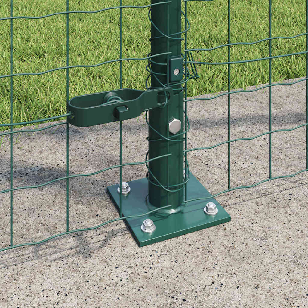 Ograda s postovima Zelena 1,5 x 10 m Čelik i PVC