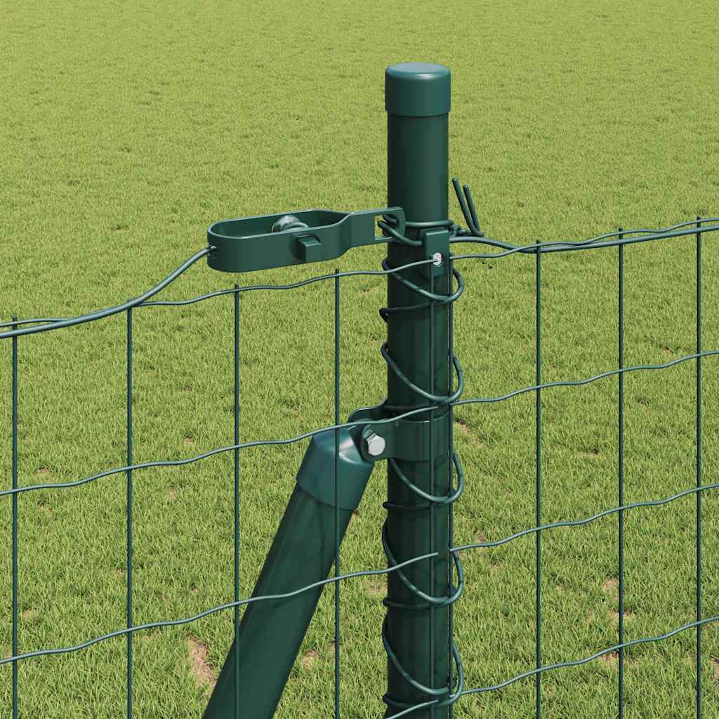 Ograda s postovima Zelena 1,5 x 10 m Čelik i PVC