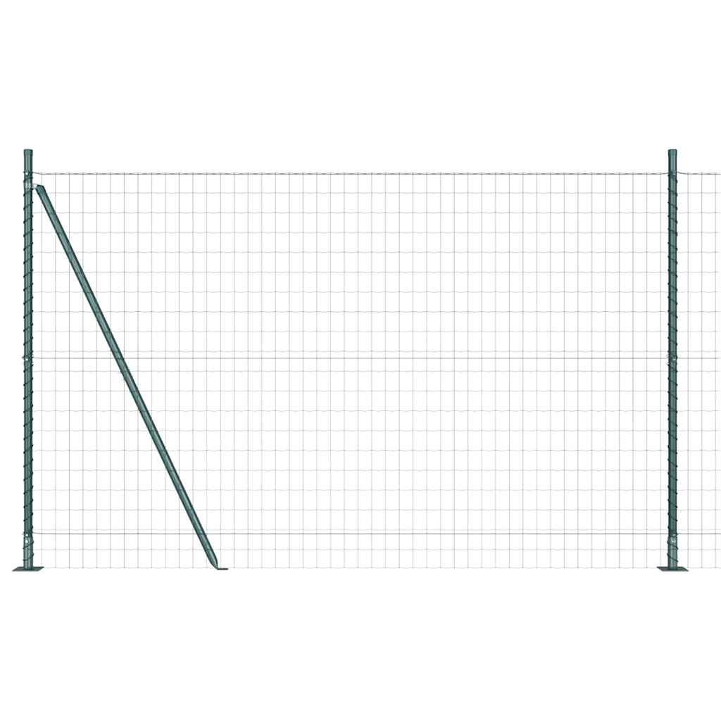 Ograda s postovima Zelena 1,6 x 10 m Čelik i PVC