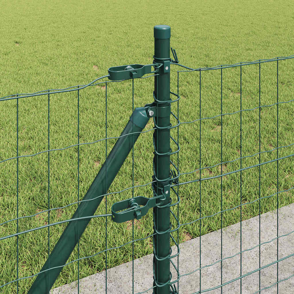 Ograda s postovima Zelena 0,4 x 10 m Čelik i PVC