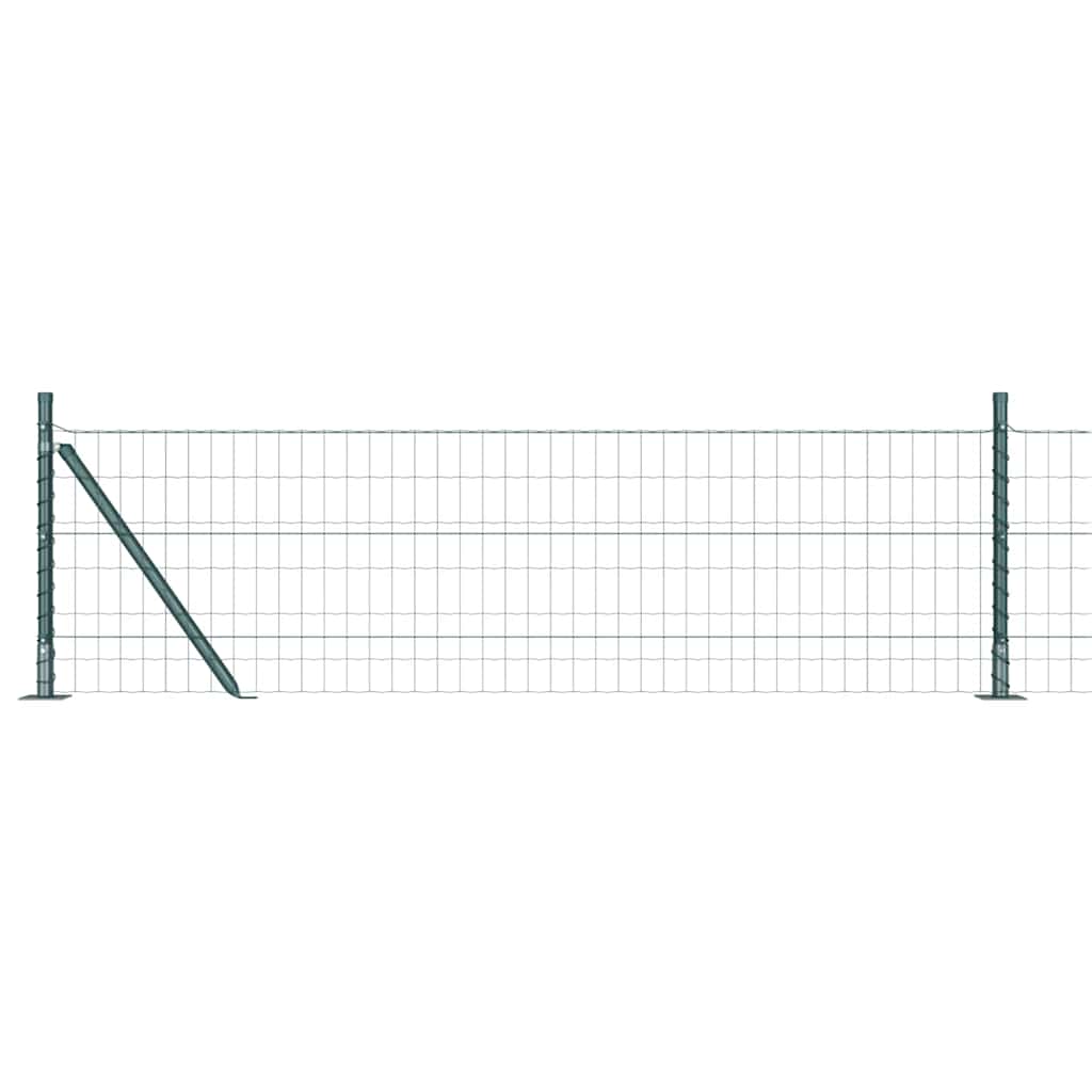 Ograda s postovima Zelena 0,6 x 10 m Čelik i PVC