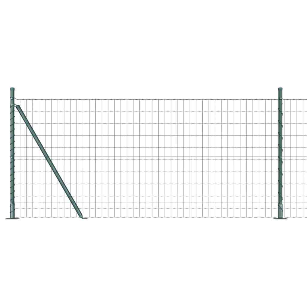Ograda s postovima Zelena 1 x 10 m Čelik i PVC