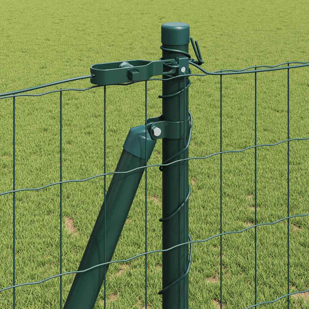 Ograda s postovima Zelena 1,2 x 10 m Čelik i PVC