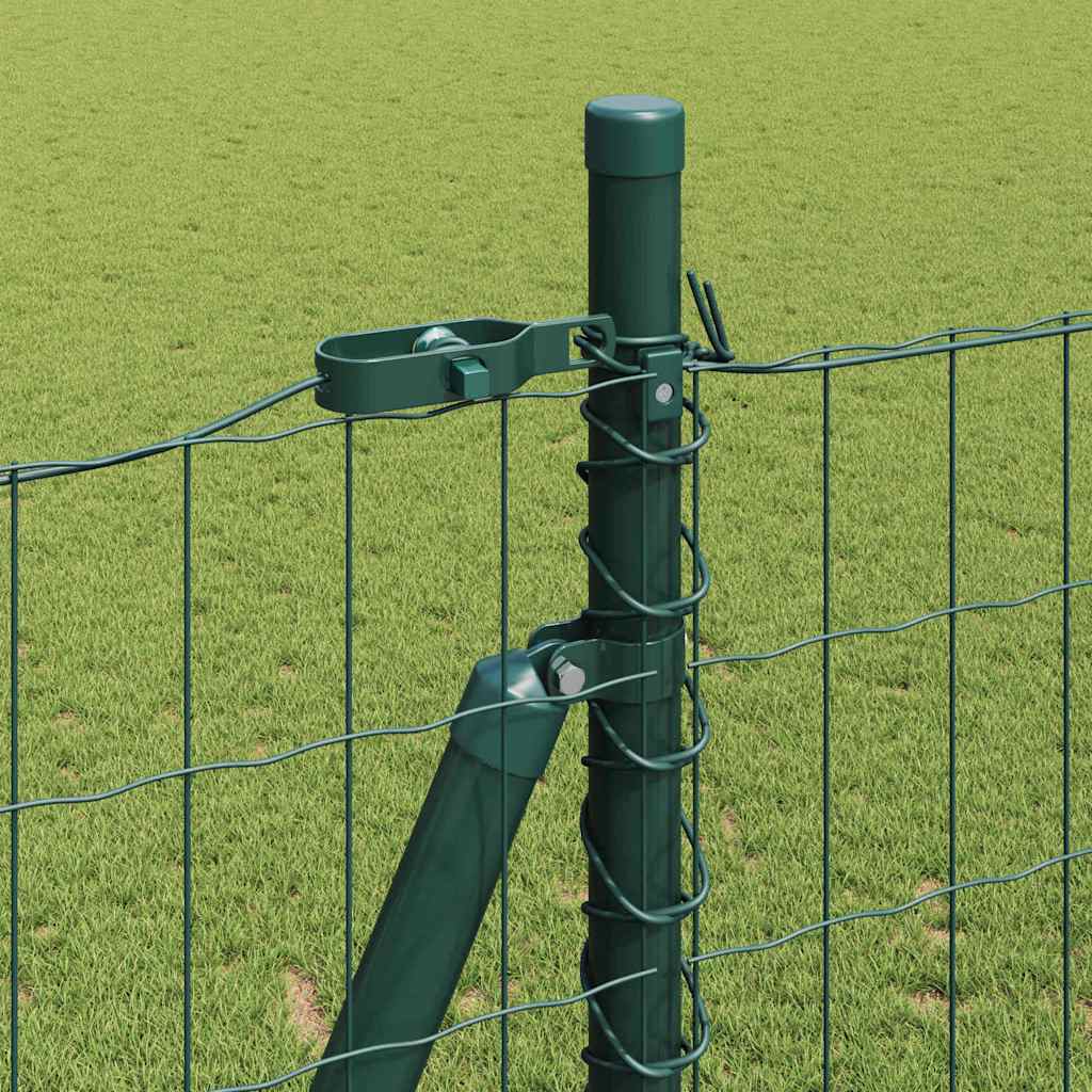 Ograda s postovima Zelena 1,5 x 10 m Čelik i PVC