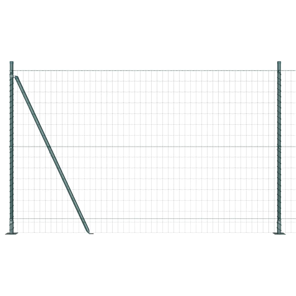 Ograda s postovima Zelena 1,6 x 10 m Čelik i PVC