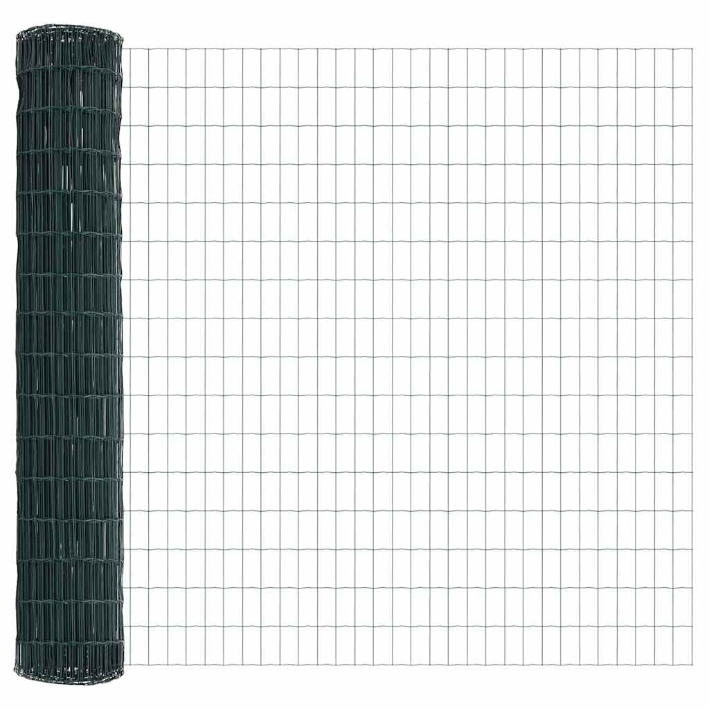 Ograda s postovima Zelena 1,6 x 10 m Čelik i PVC