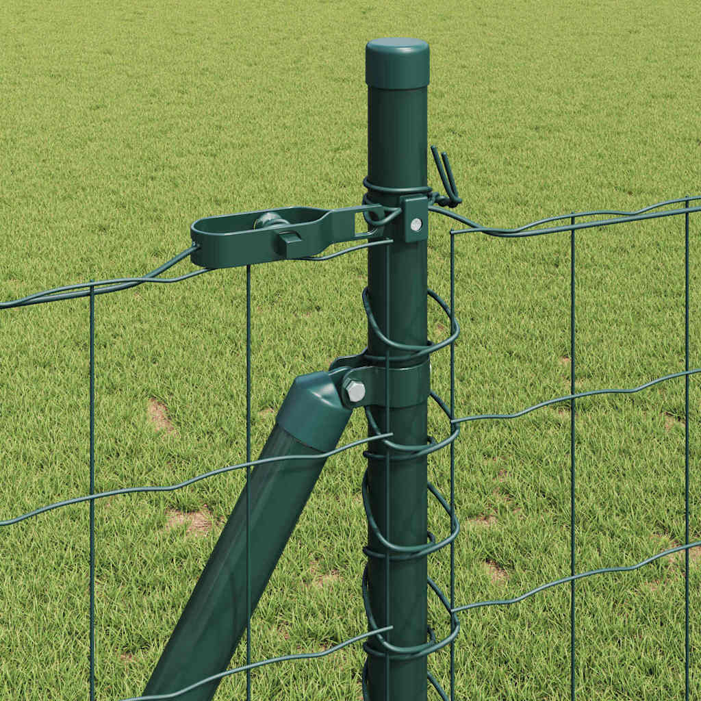 Ograda s postovima Zelena 0,8 x 10 m Čelik i PVC