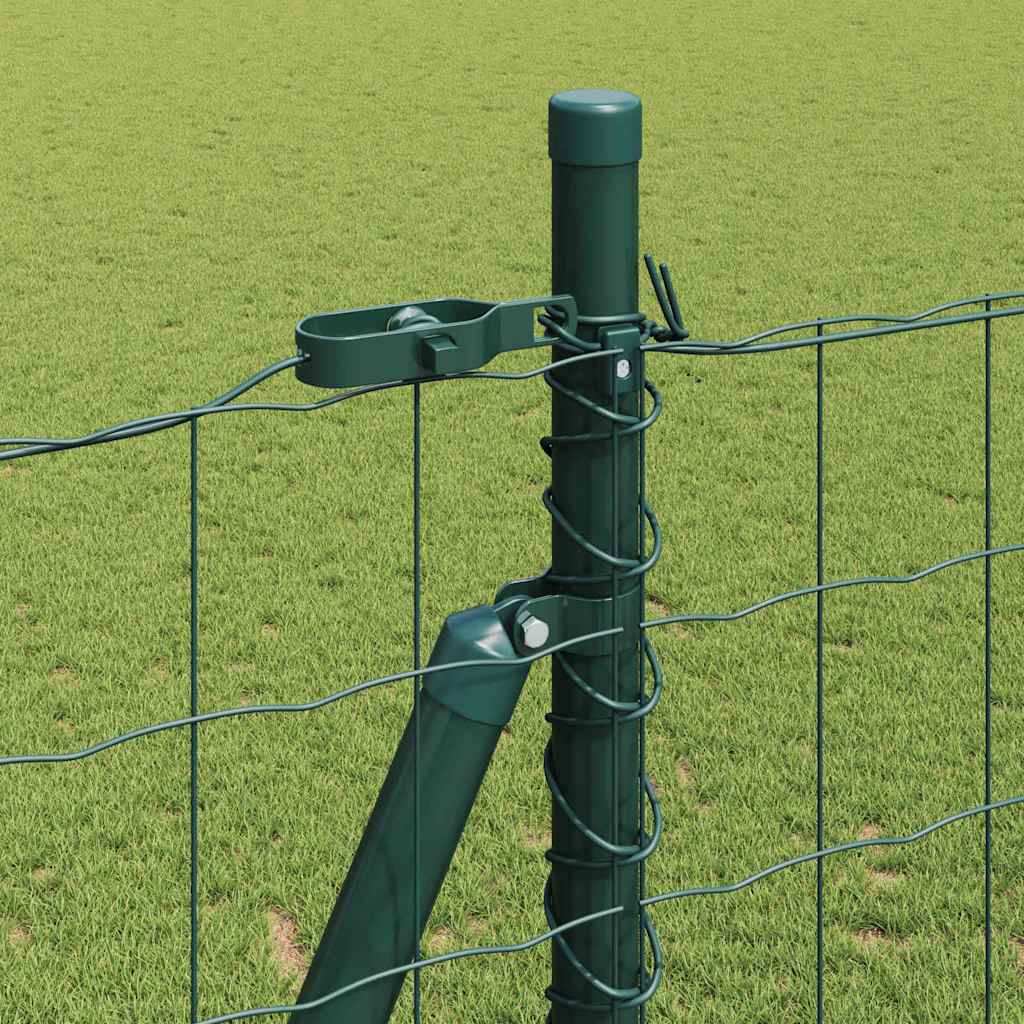 Ograda s postovima Zelena 1,5 x 10 m Čelik i PVC