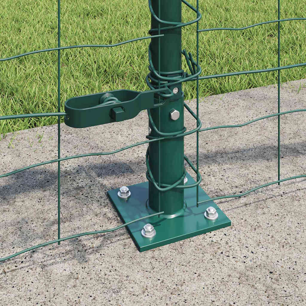 Ograda s postovima Zelena 0,4 x 10 m Čelik i PVC
