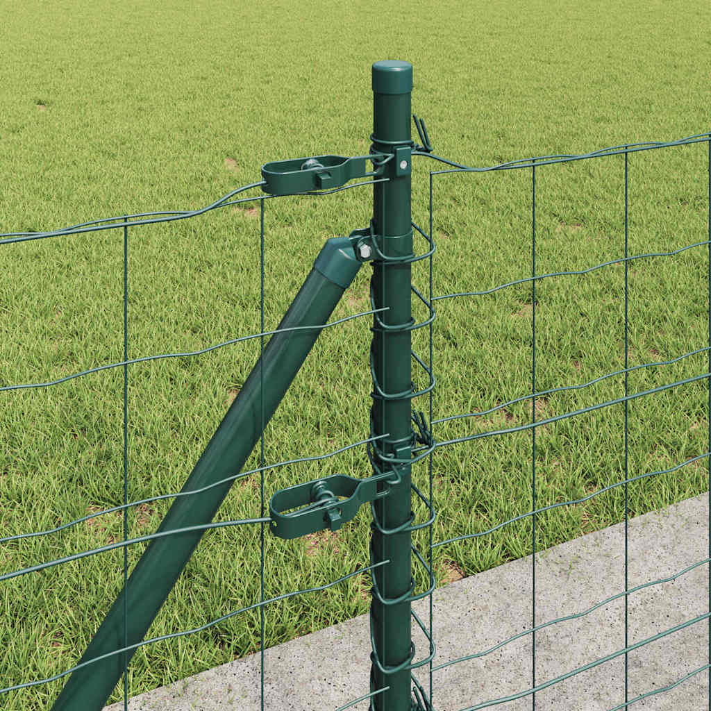 Ograda s postovima Zelena 0,6 x 10 m Čelik i PVC