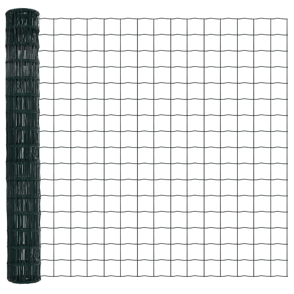 Ograda s postovima Zelena 1,4 x 10 m Čelik i PVC
