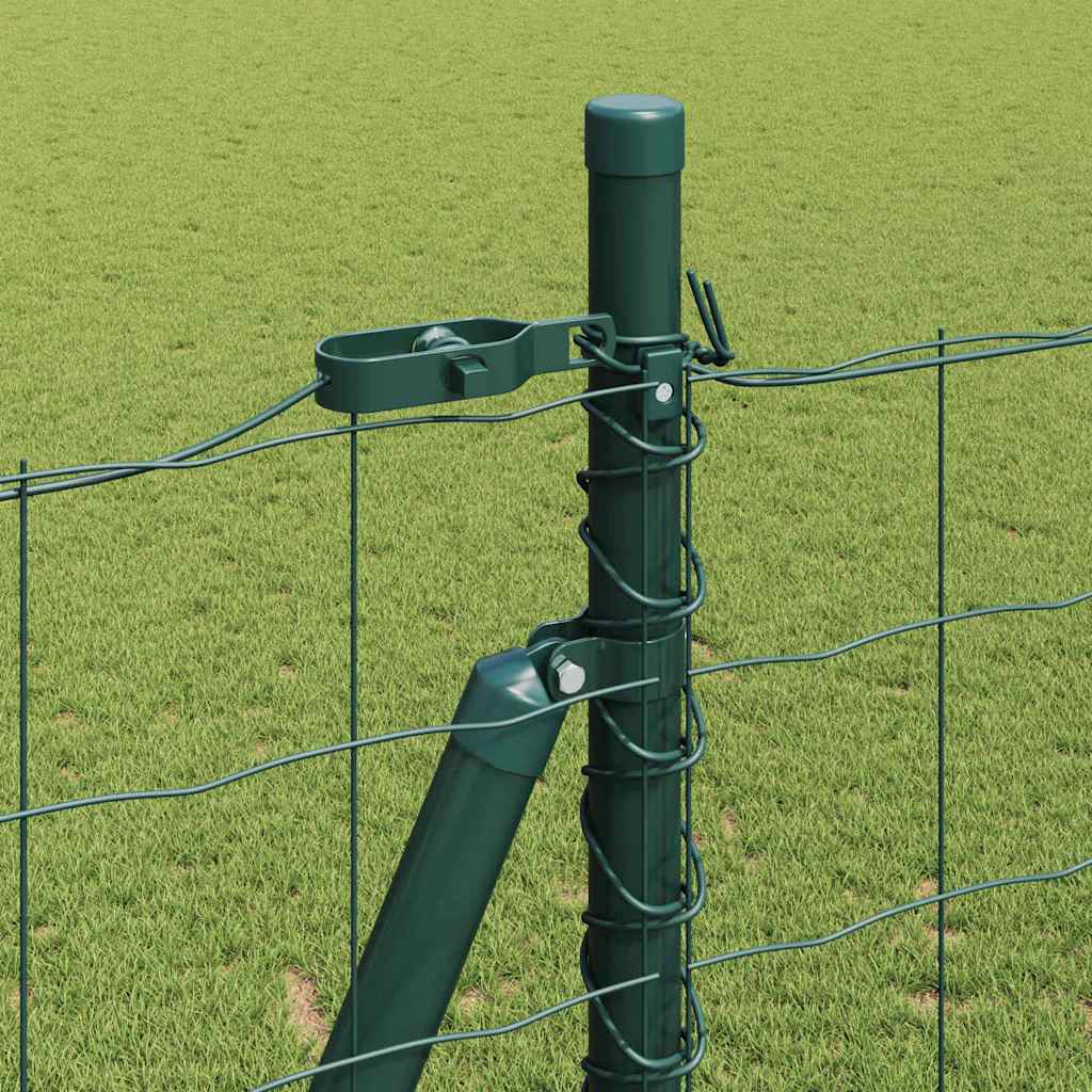 Ograda s postovima Zelena 1,5 x 10 m Čelik
